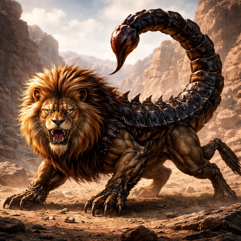 Lioscorpio, hybrid of Lion and Scorpion