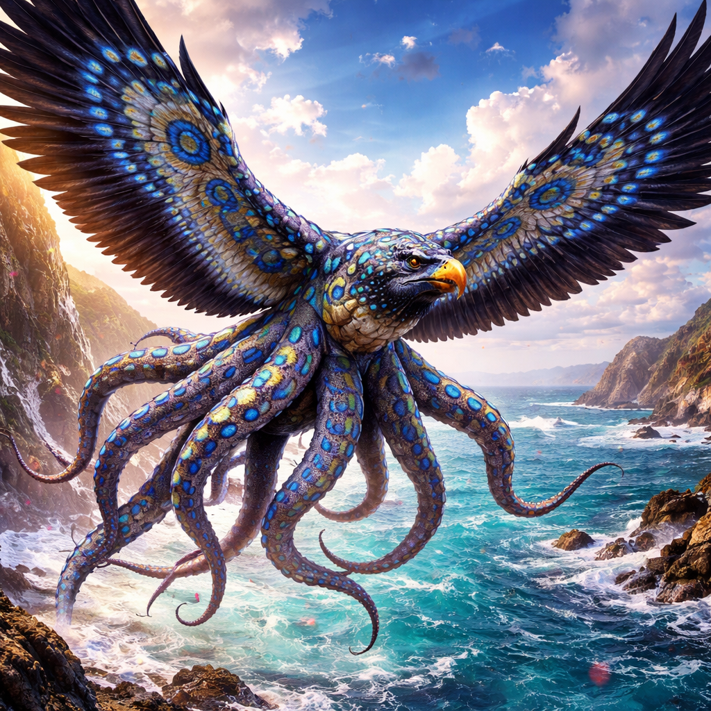 OctoCondor, hybrid of blue ring octopus and Condor