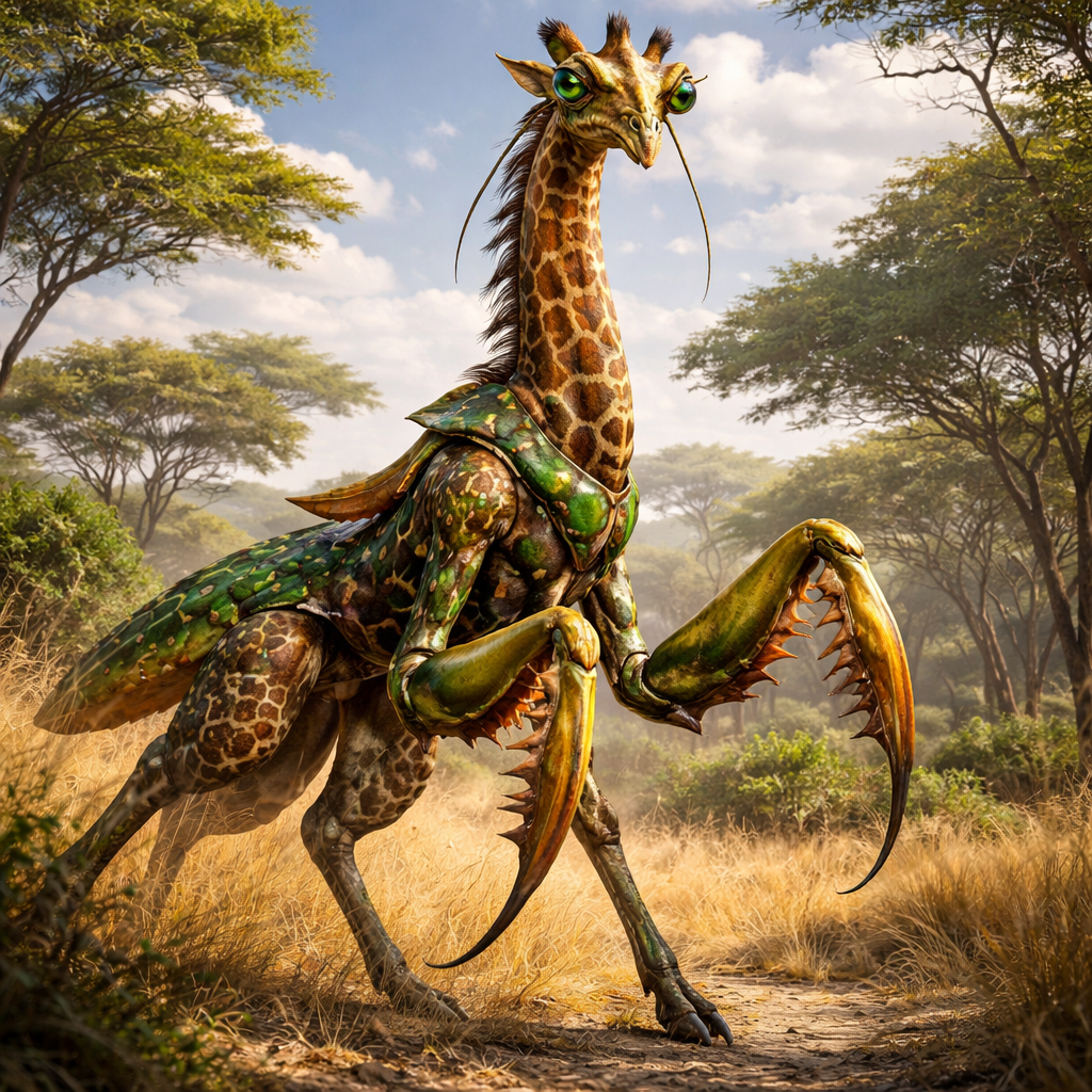 Giraffantis, hybrid of Giraffe and Mantis