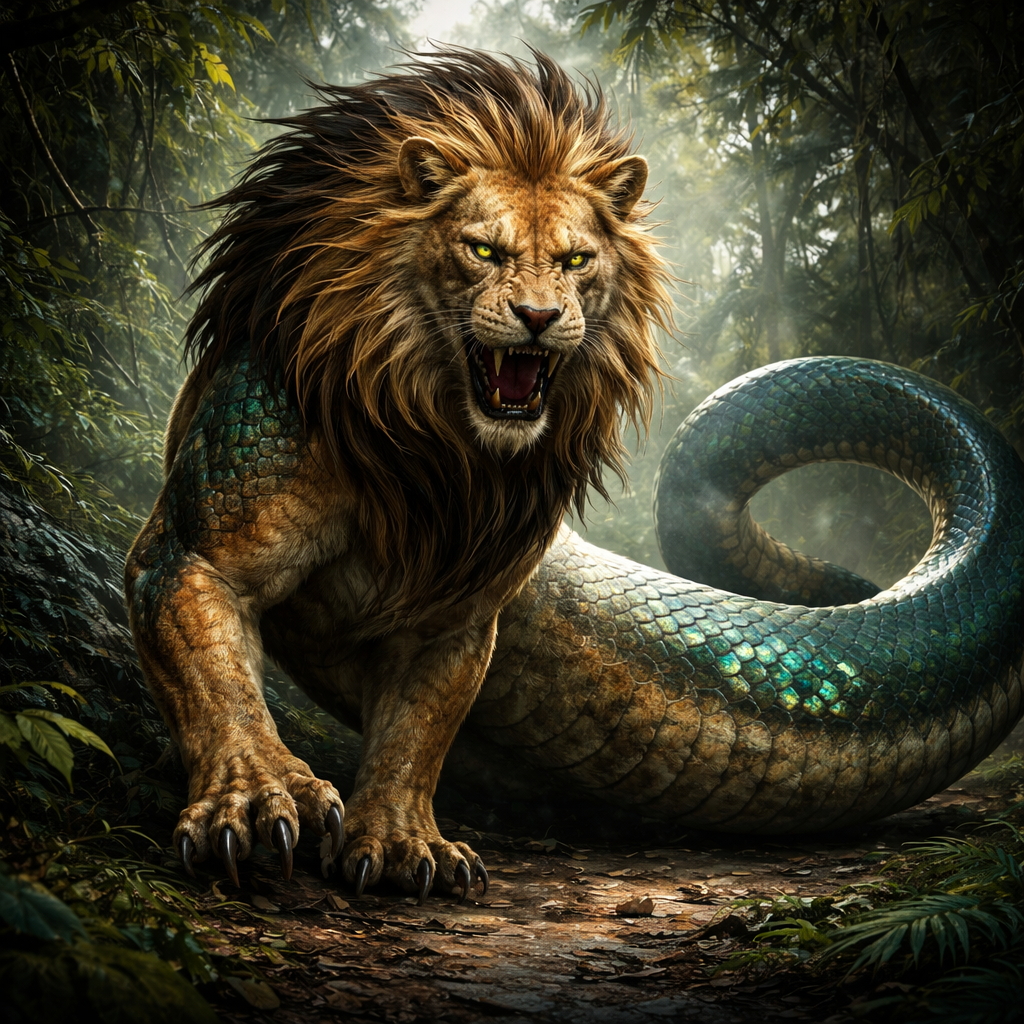 Liosnake, hybrid of Lion and Snake