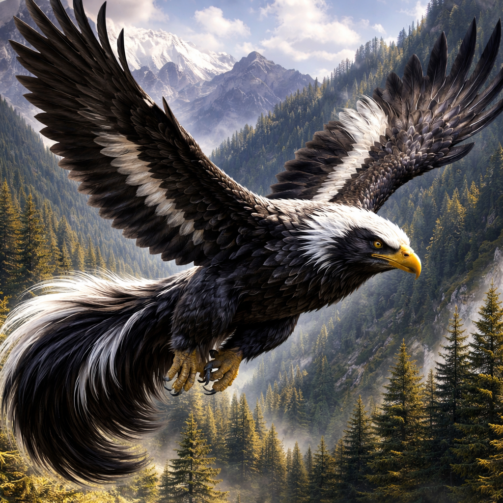 Skunkagle, hybrid of Skunk and Bald Eagle
