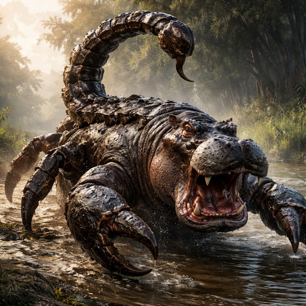 Hipposcorpius, hybrid of Hippopotamus and Scorpion