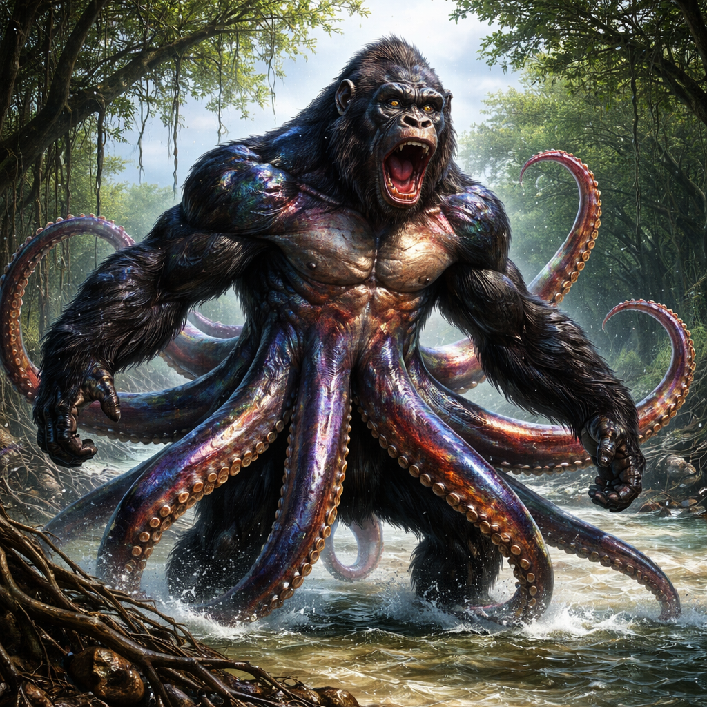 Gorquid, hybrid of Gorilla and Squid