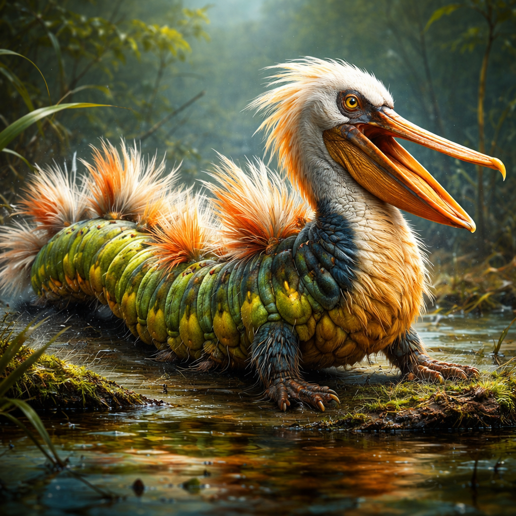Caterpelican, hybrid of Caterpillar and Pelican