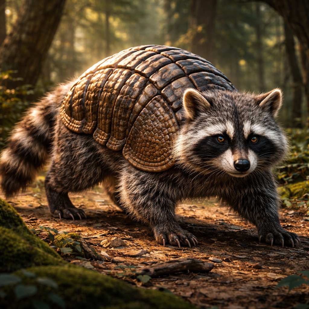 Raccodillo, hybrid of Armadillo and Raccoon