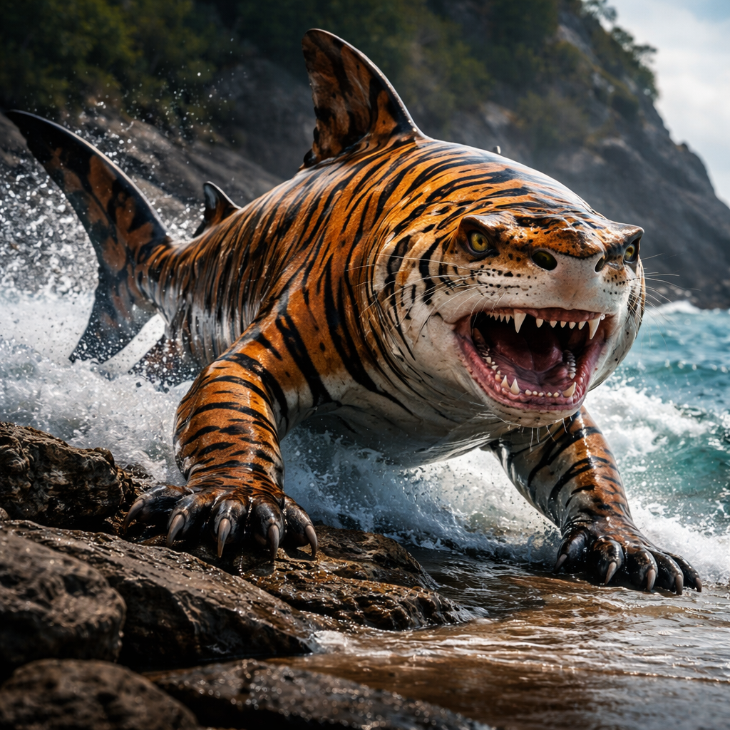 Tigrisqualus, hybrid of Tiger and great white shark