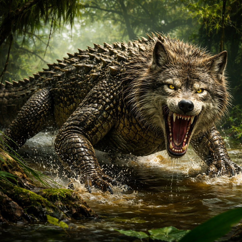 Wolcodile, hybrid of Wolf and Crocodile
