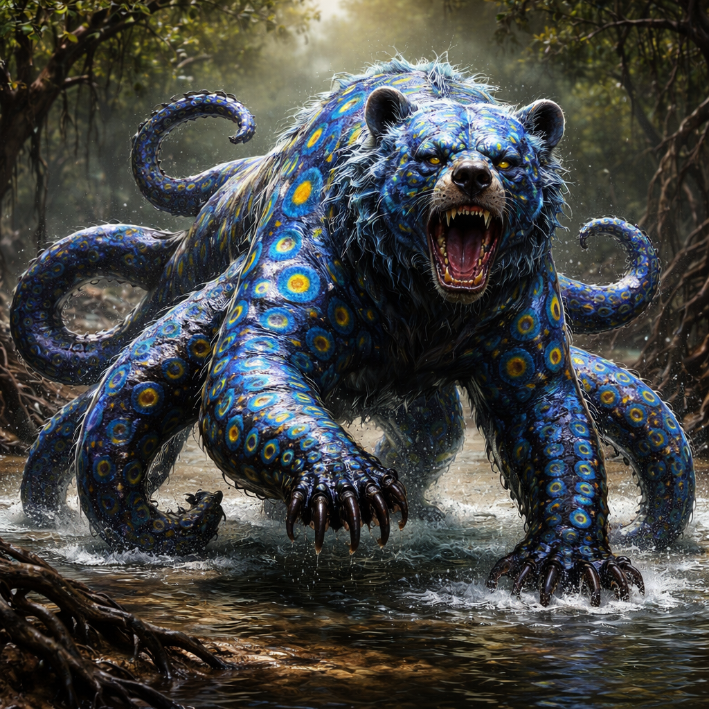 OctoBear, hybrid of Bear and blue ring octopus