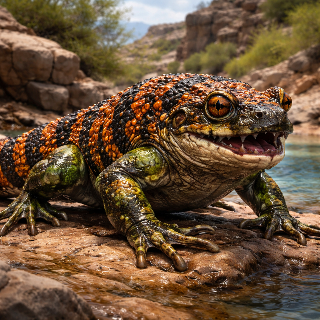 Gilo-Frog, hybrid of Gila monster and Frog