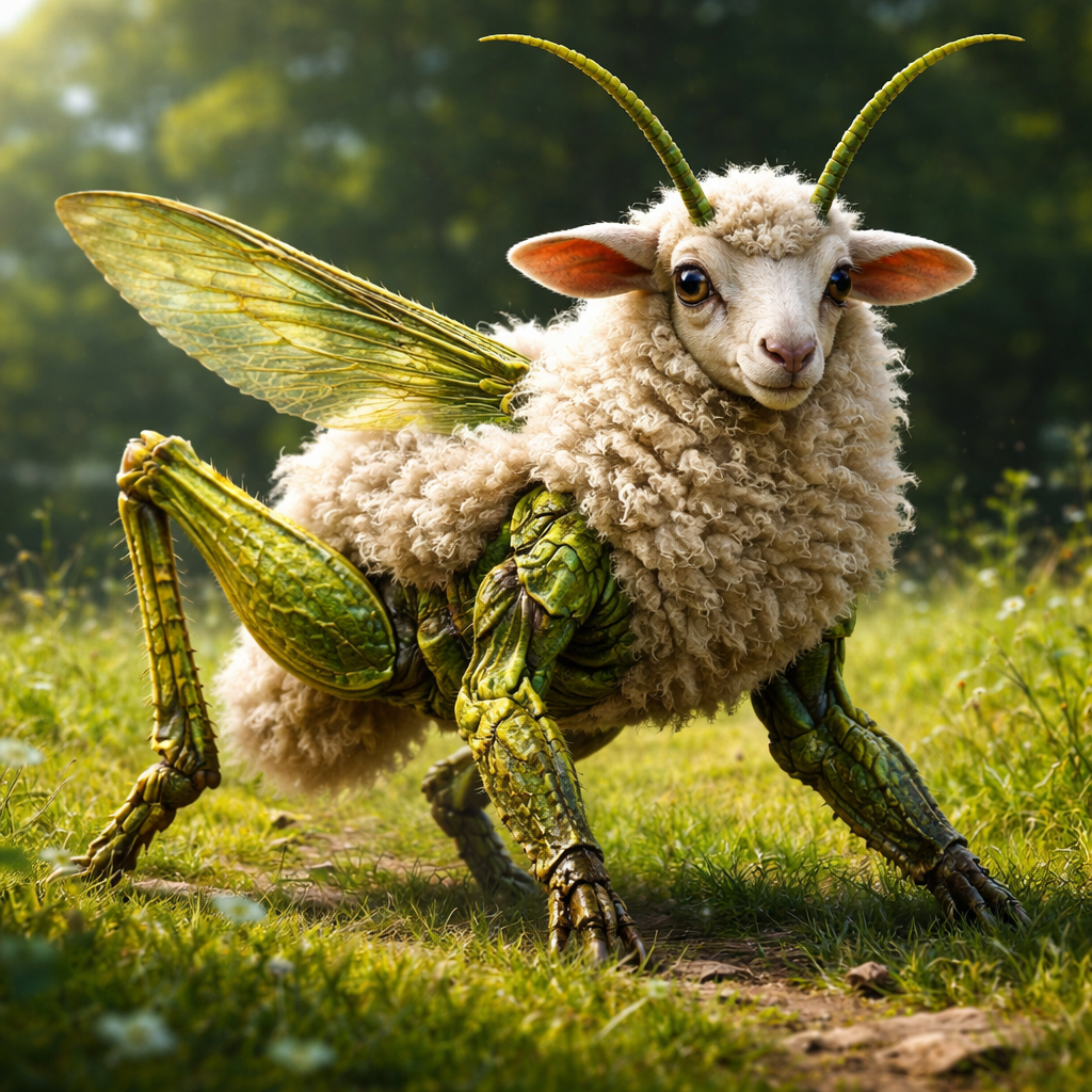 Grassheep, hybrid of Grasshopper and Sheep