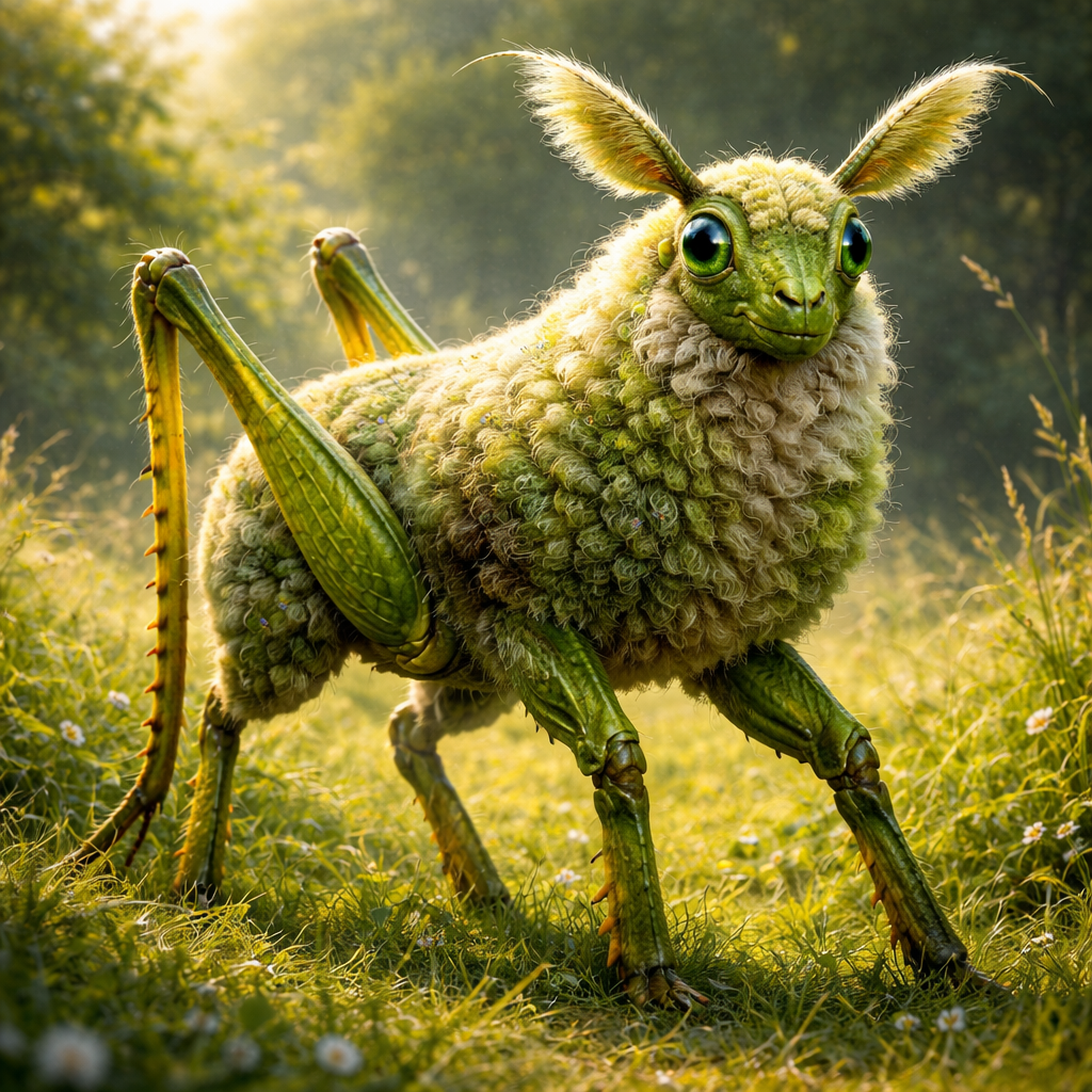 Grassheep, hybrid of Grasshopper and Sheep