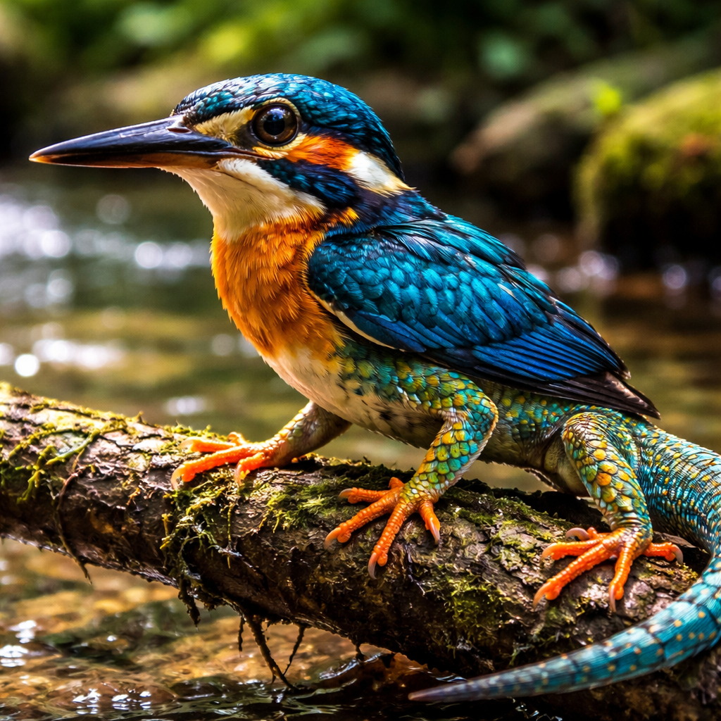 Geckofisher, hybrid of Kingfisher and Gecko