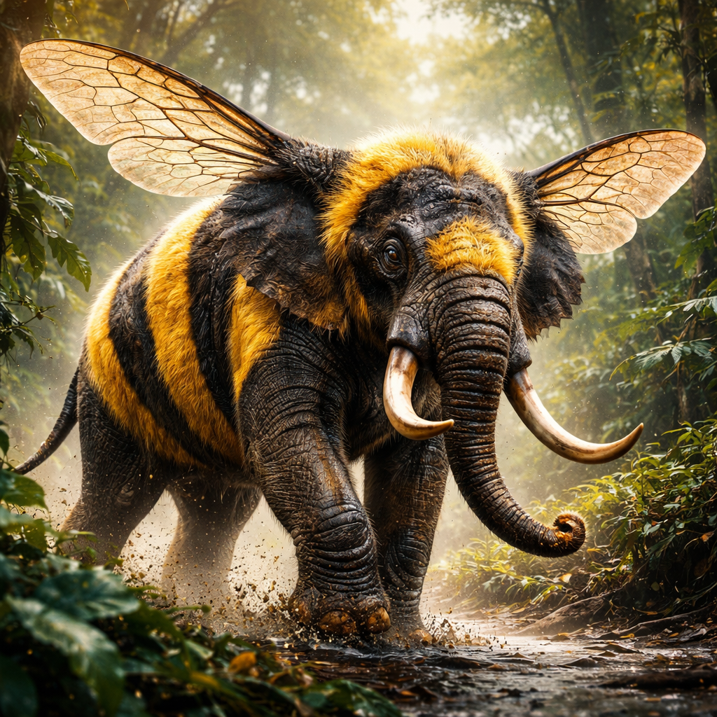 Bumblephant, hybrid of Bumblebee and Elephant