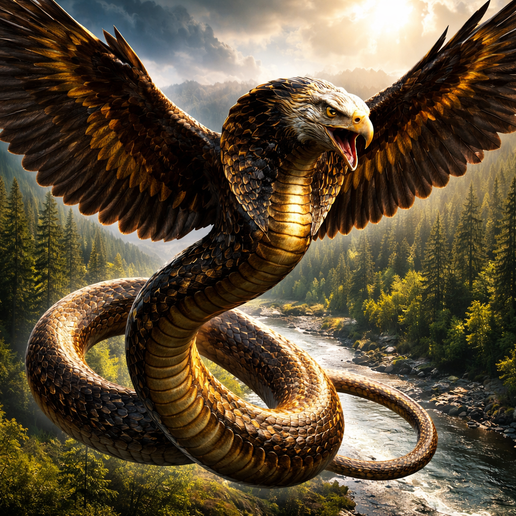 Eaglebra, hybrid of Bald Eagle and Cobra