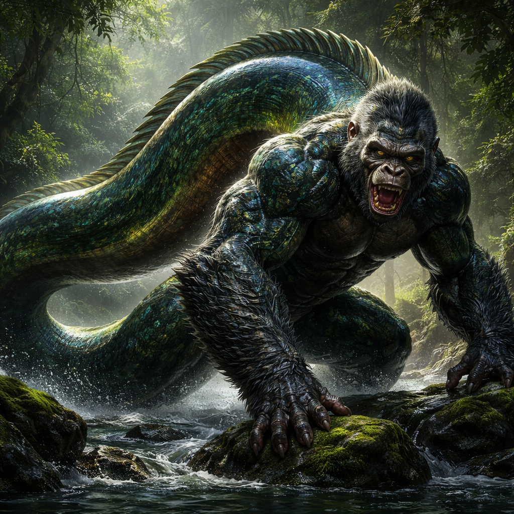 Eelilla, hybrid of Eel and Gorilla