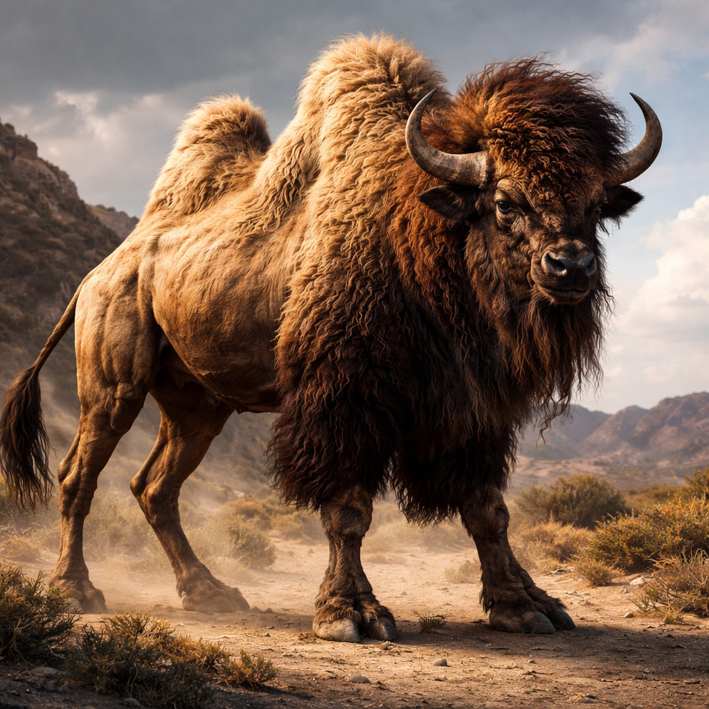 Bicamelus, hybrid of Bison and Camel
