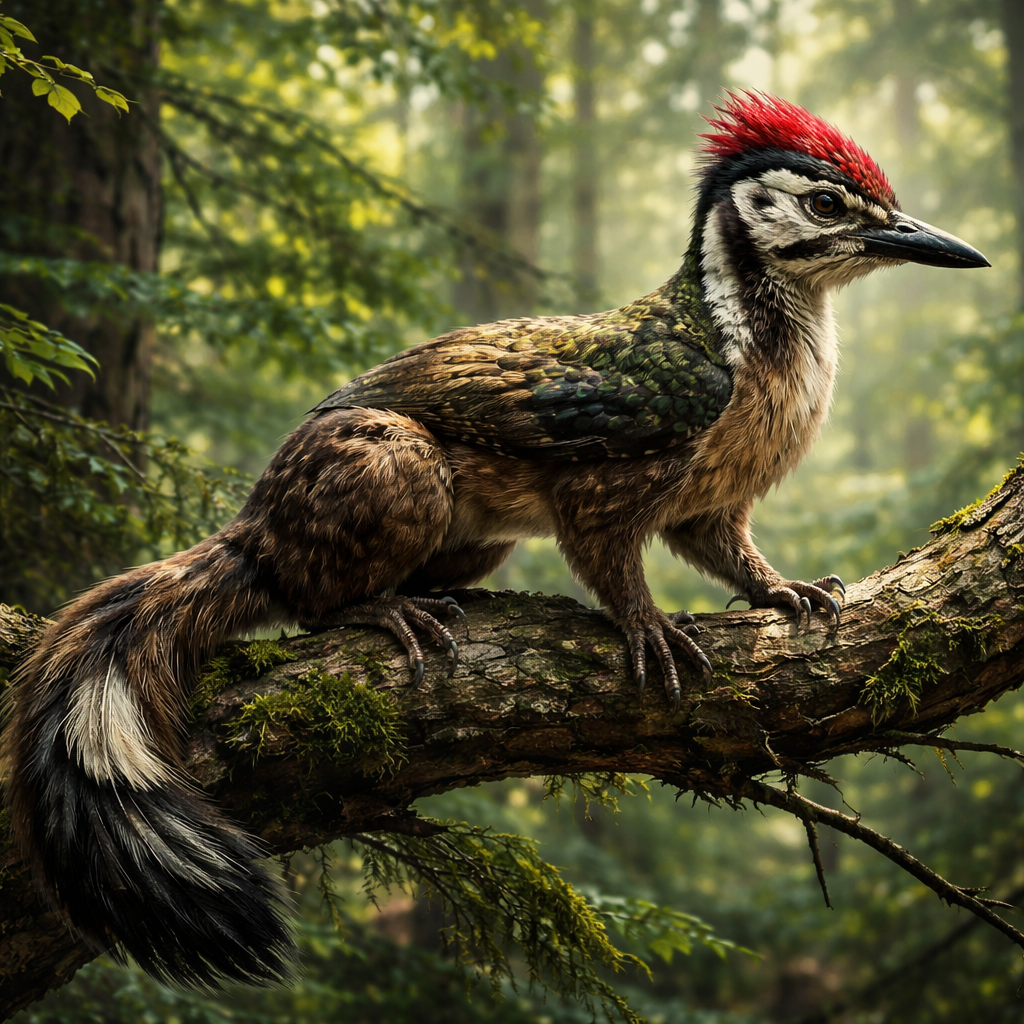 Woodleasel, hybrid of Woodpecker and Weasel