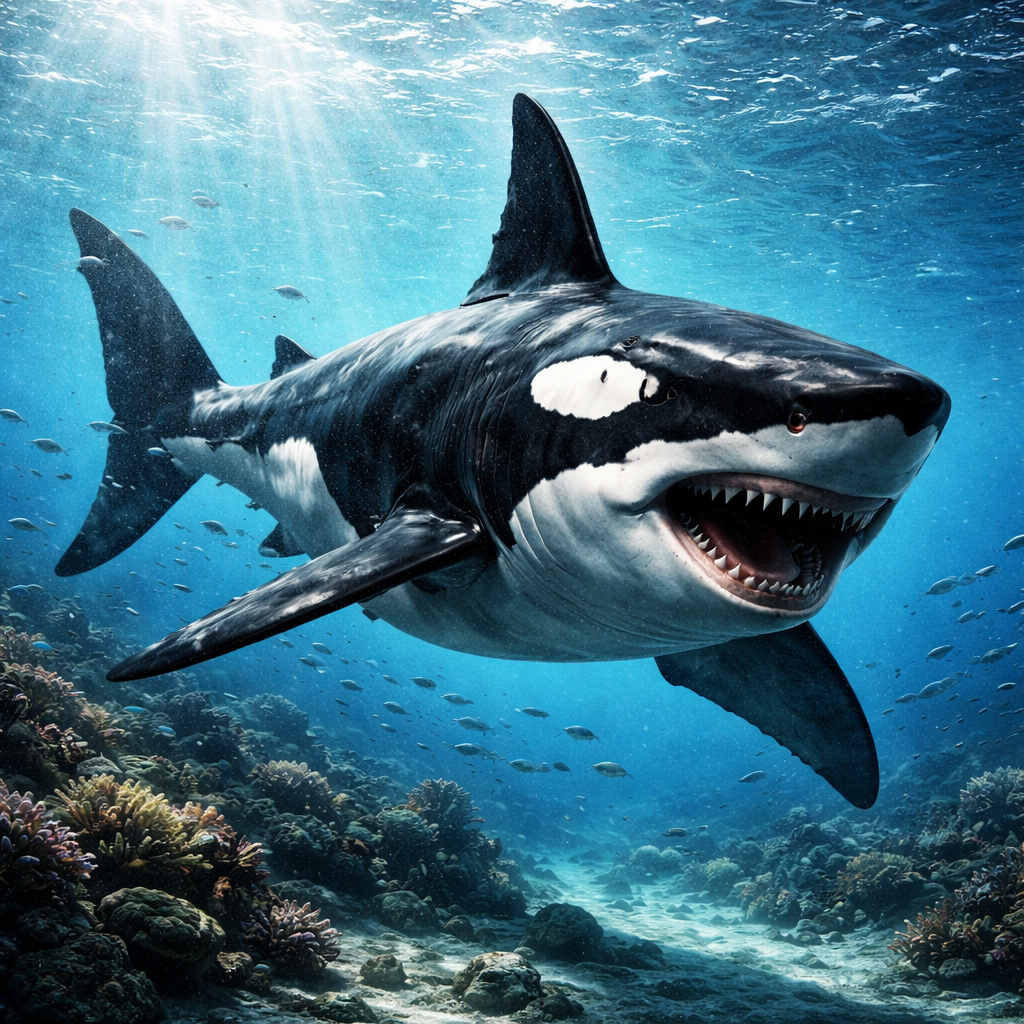 Orcashark, hybrid of orca and great white shark