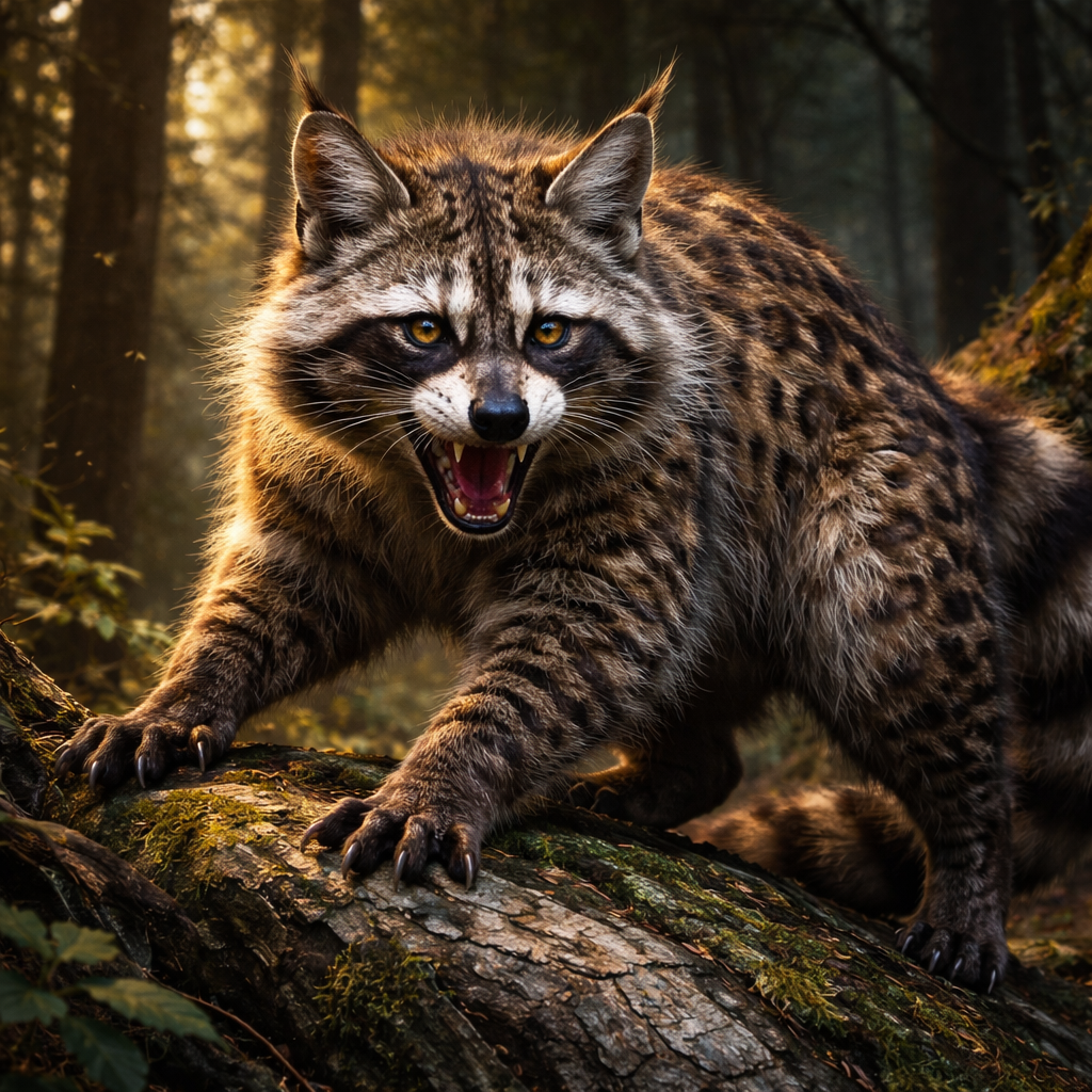 Racconcat, hybrid of Raccoon and Wildcat