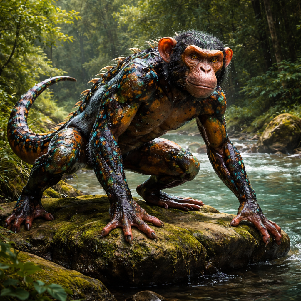 Chimpanader, hybrid of Chimpanzee and Salamander