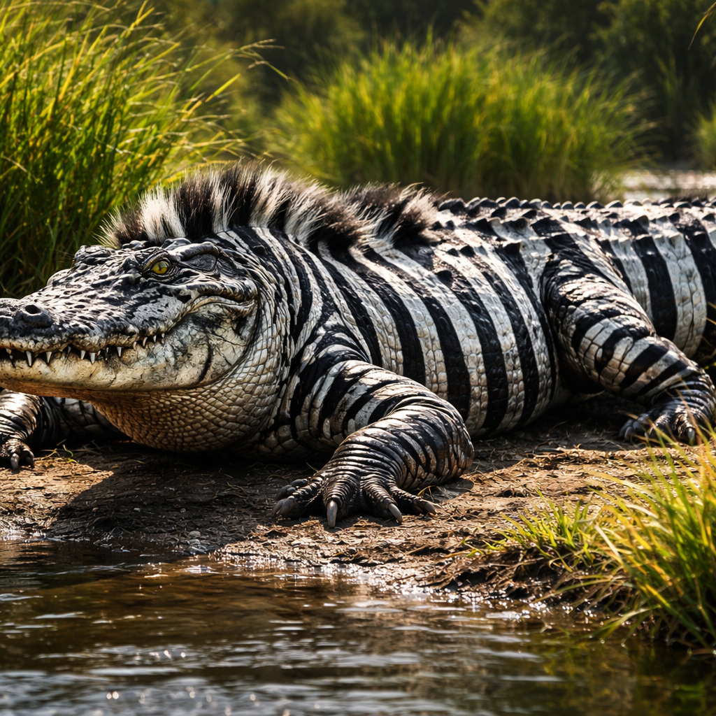 Zebragator, hybrid of Alligator and Zebra
