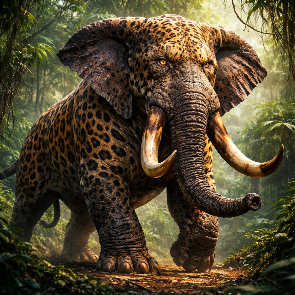 Jaguaphant, hybrid of Jaguar and Elephant