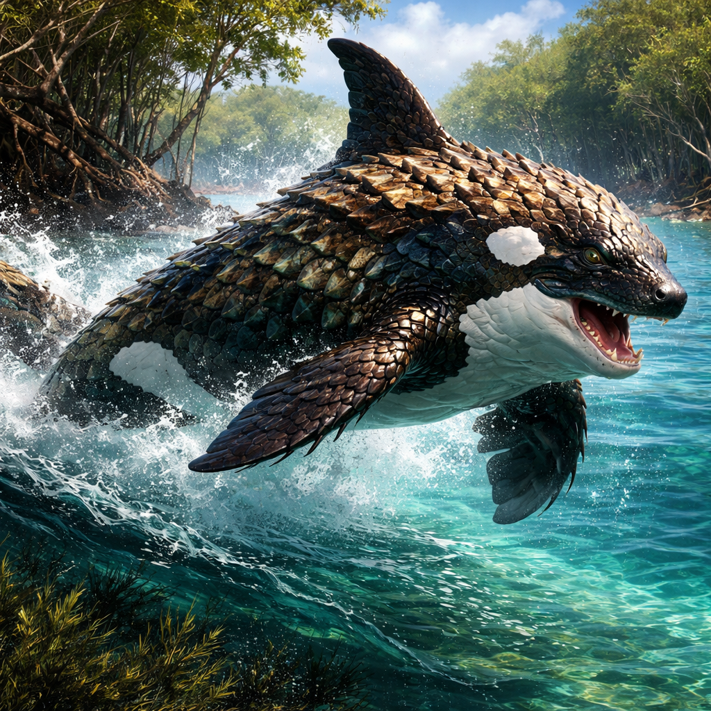 Orcangolin, hybrid of orca and Pangolin