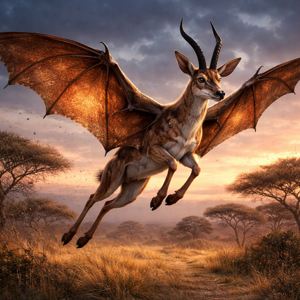 Antbatelope, hybrid of Antelope and Bat