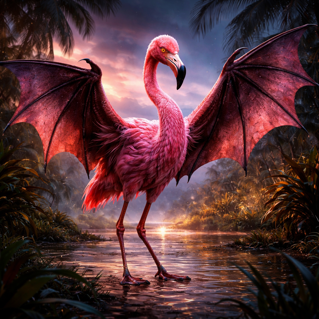 Flamibat, hybrid of Flamingo and Bat