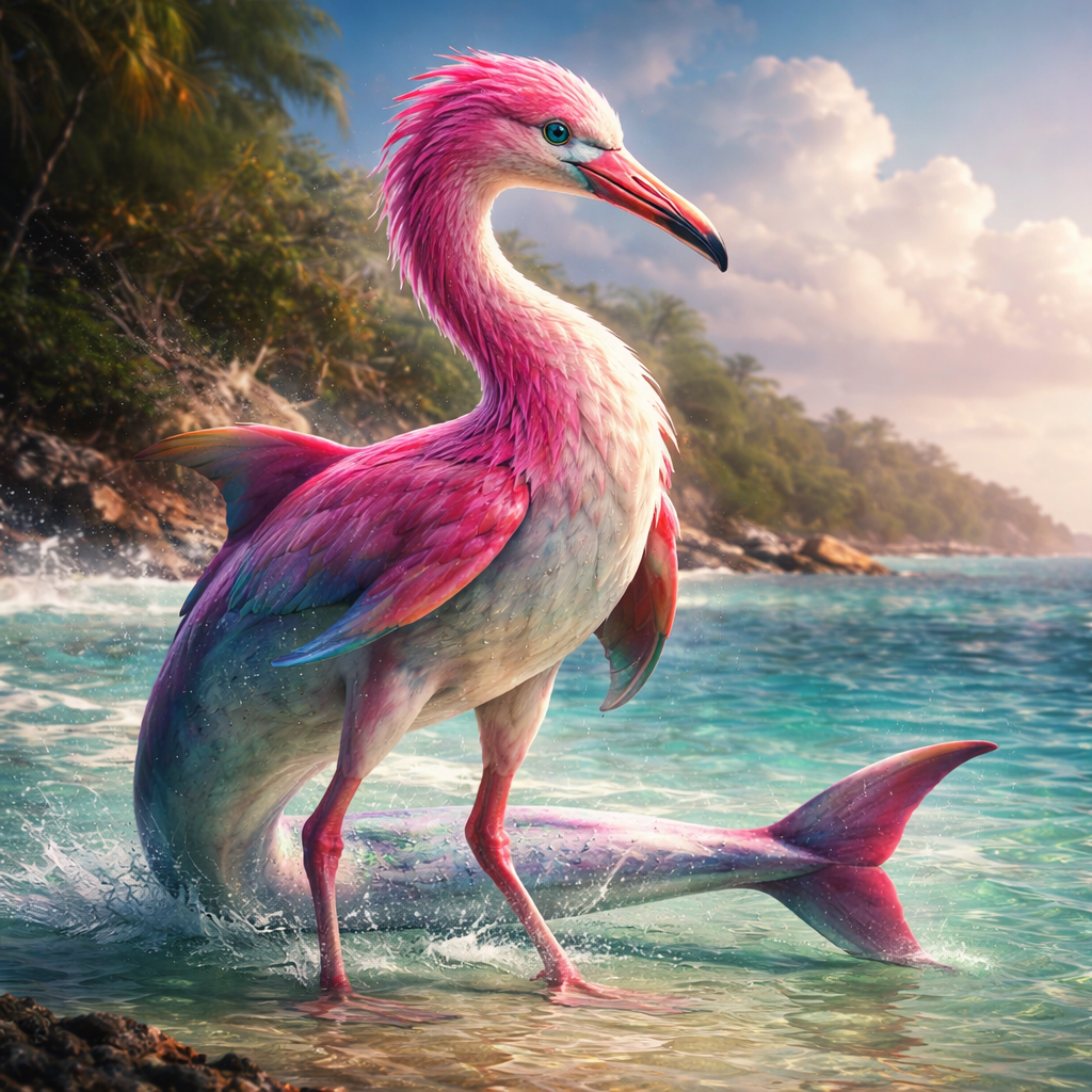Flaminphin, hybrid of Flamingo and Dolphin