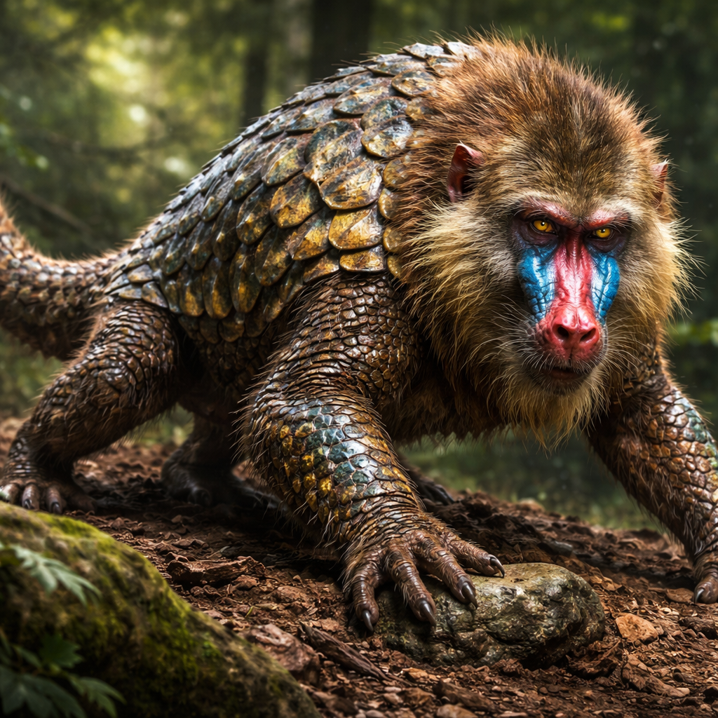 Armaboon, hybrid of Armadillo and Baboon