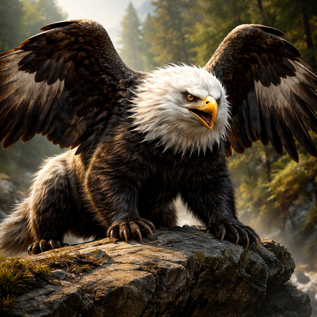 Baldger, hybrid of Badger and Bald Eagle