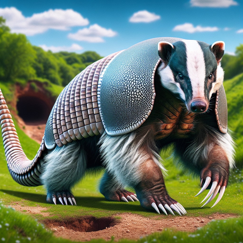 Armadagger, an AI-generated hybrid of Armadillo and Badger
