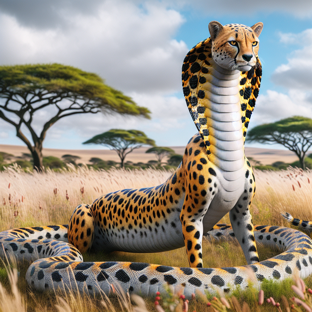 Checobra, an AI-generated hybrid of Cheetah and Cobra