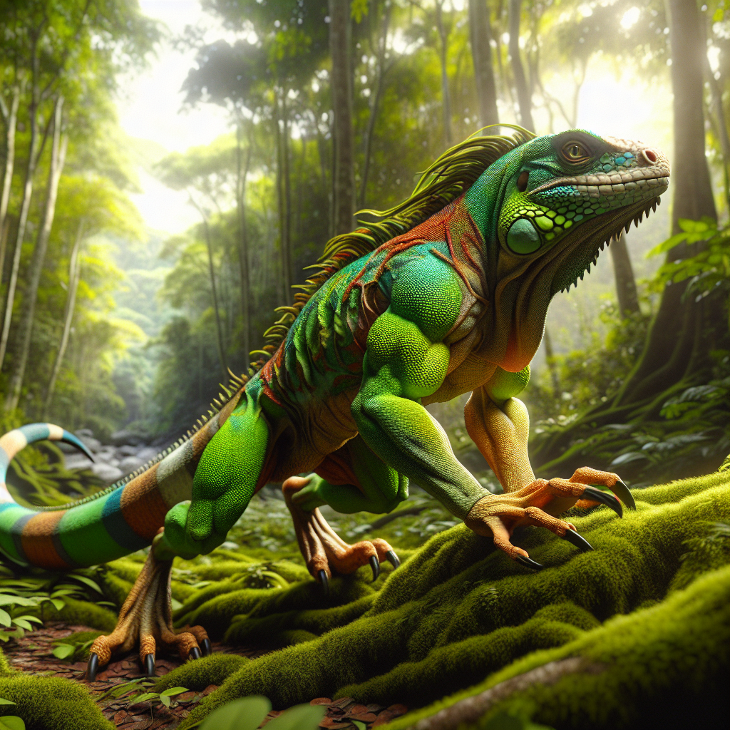 Iguaroo, an AI-generated hybrid of Iguana and Kangaroo