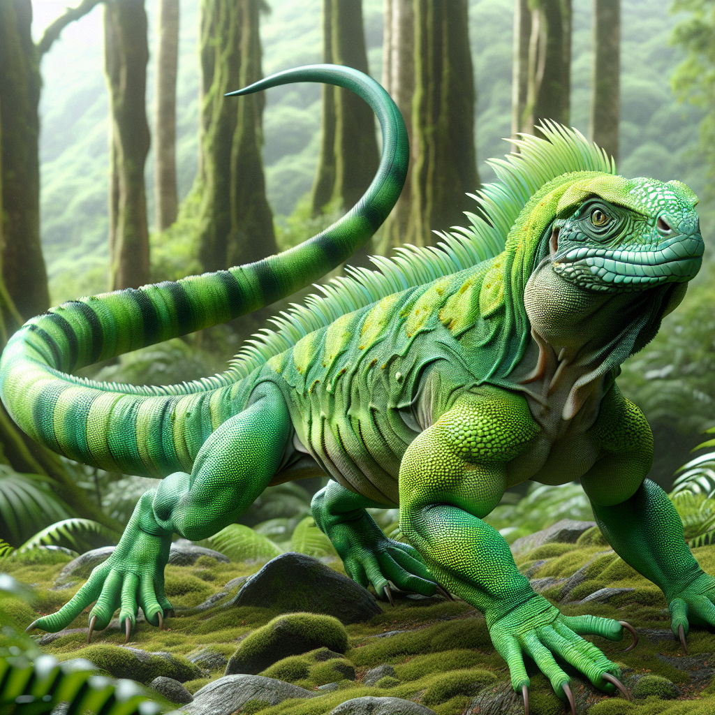 Iguanaroo, an AI-generated hybrid of Iguana and Kangaroo