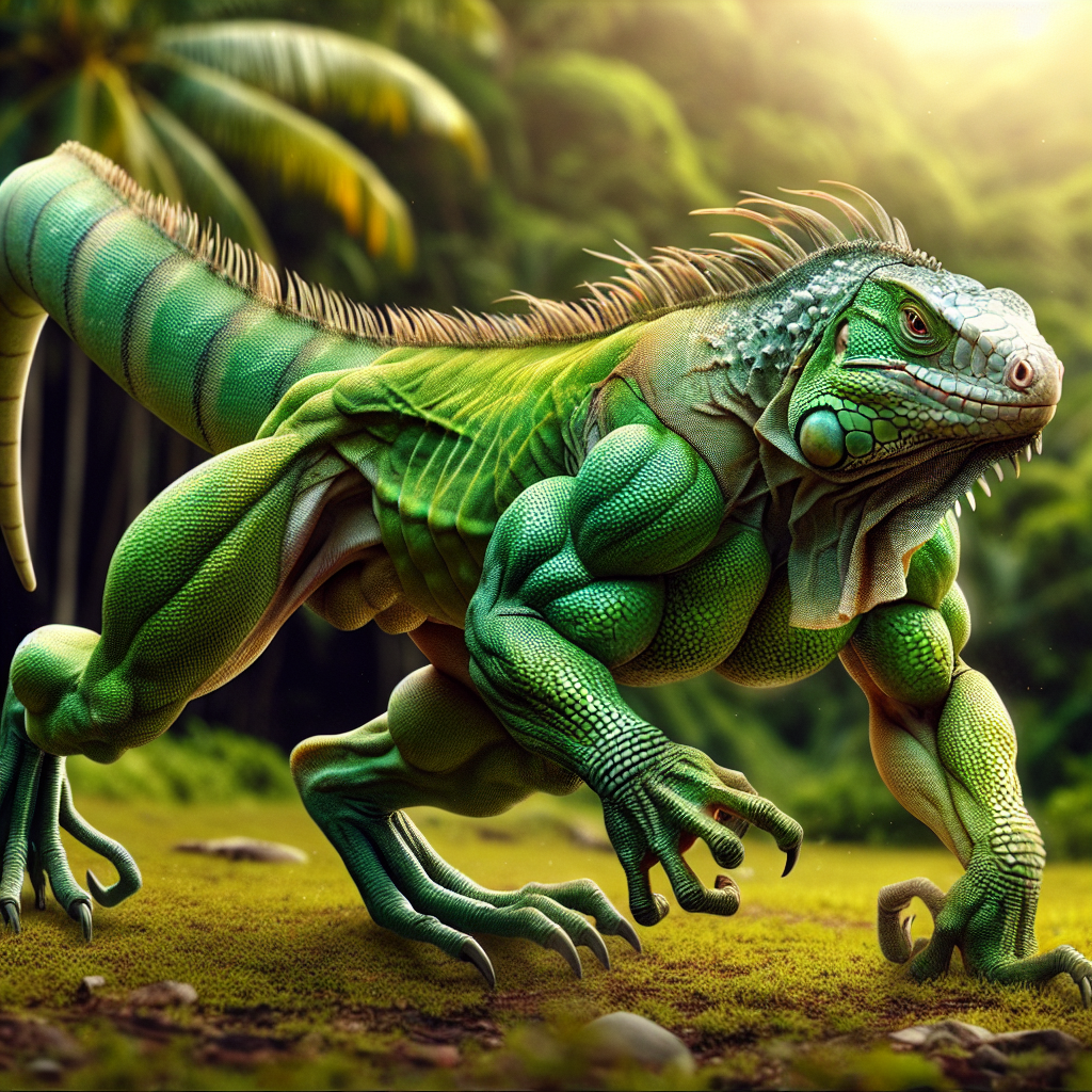 Iguaroo, an AI-generated hybrid of Iguana and Kangaroo