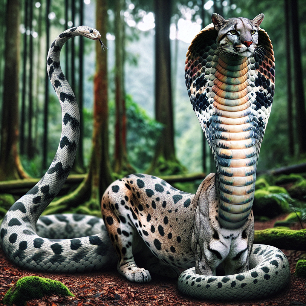 CobraCougar, an AI-generated hybrid of Cobra and Cougar