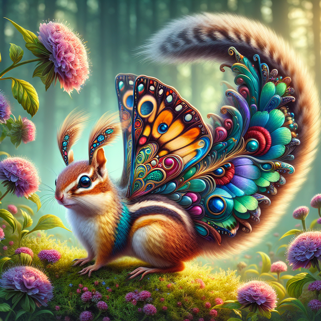 Butterchip, an AI-generated hybrid of Butterfly and Chipmunk