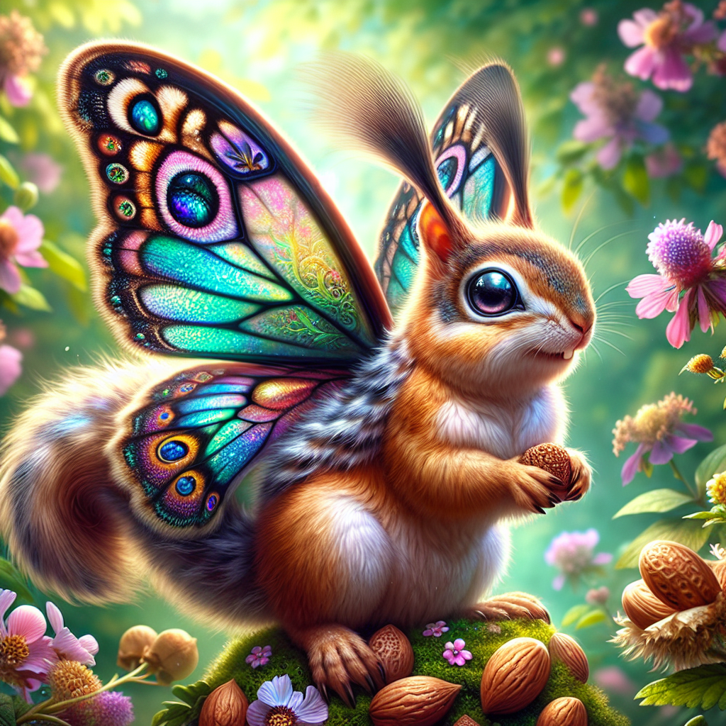 Butterchip, an AI-generated hybrid of Butterfly and Chipmunk