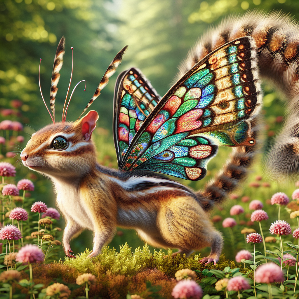 Butterchip, an AI-generated hybrid of Butterfly and Chipmunk