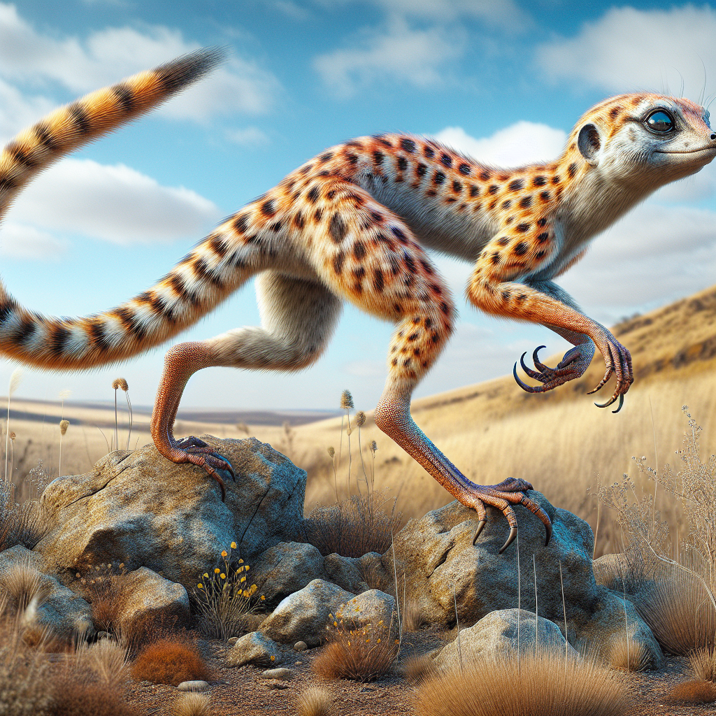 Meerkatgo, an AI-generated hybrid of Meerkat and Gecko