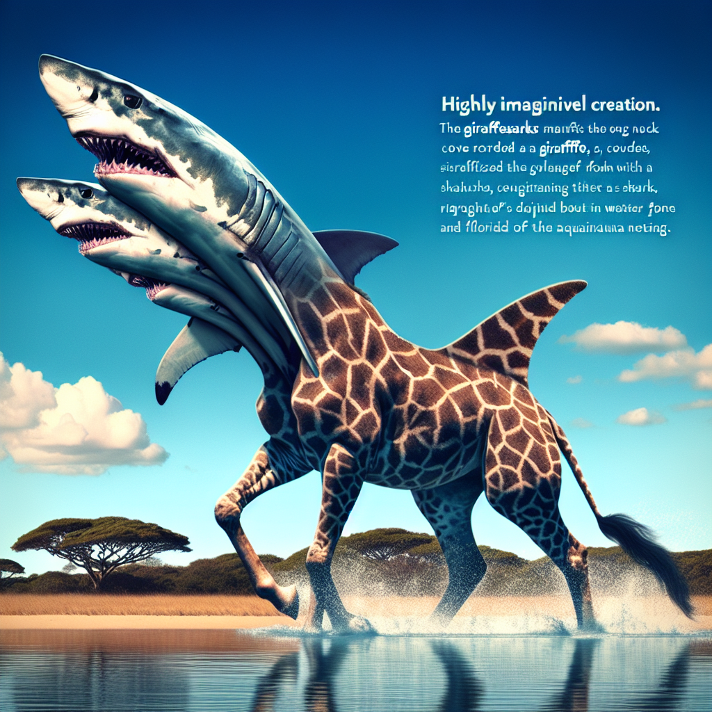 Giraffeshark, an AI-generated hybrid of Giraffe and Shark