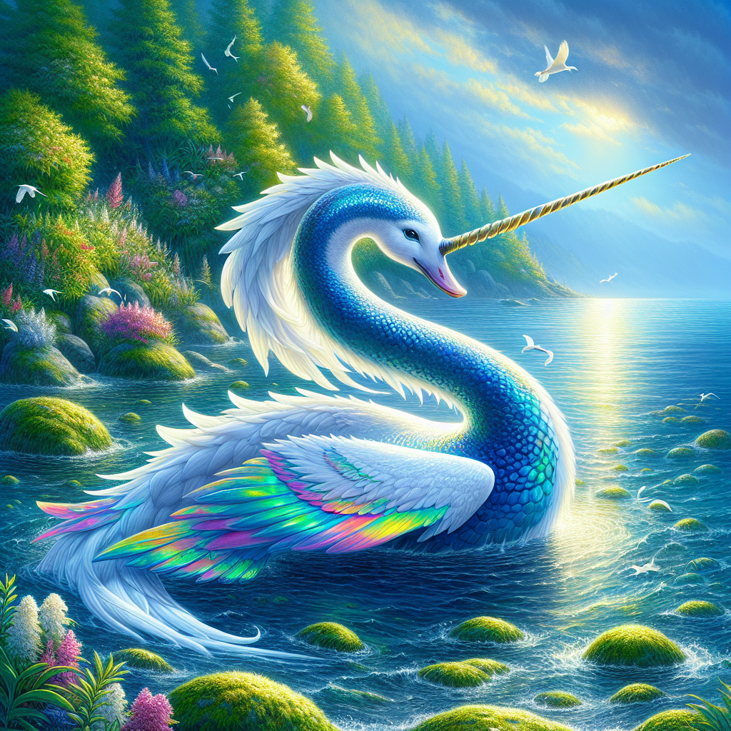 Narwhan, an AI-generated hybrid of Narwhal and Swan