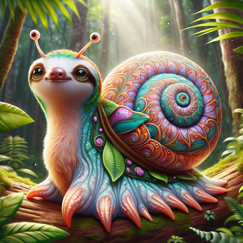 Slail, an AI-generated hybrid of Sloth and Snail