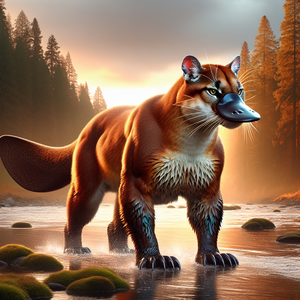 Couplatypus, an AI-generated hybrid of Platypus and Cougar