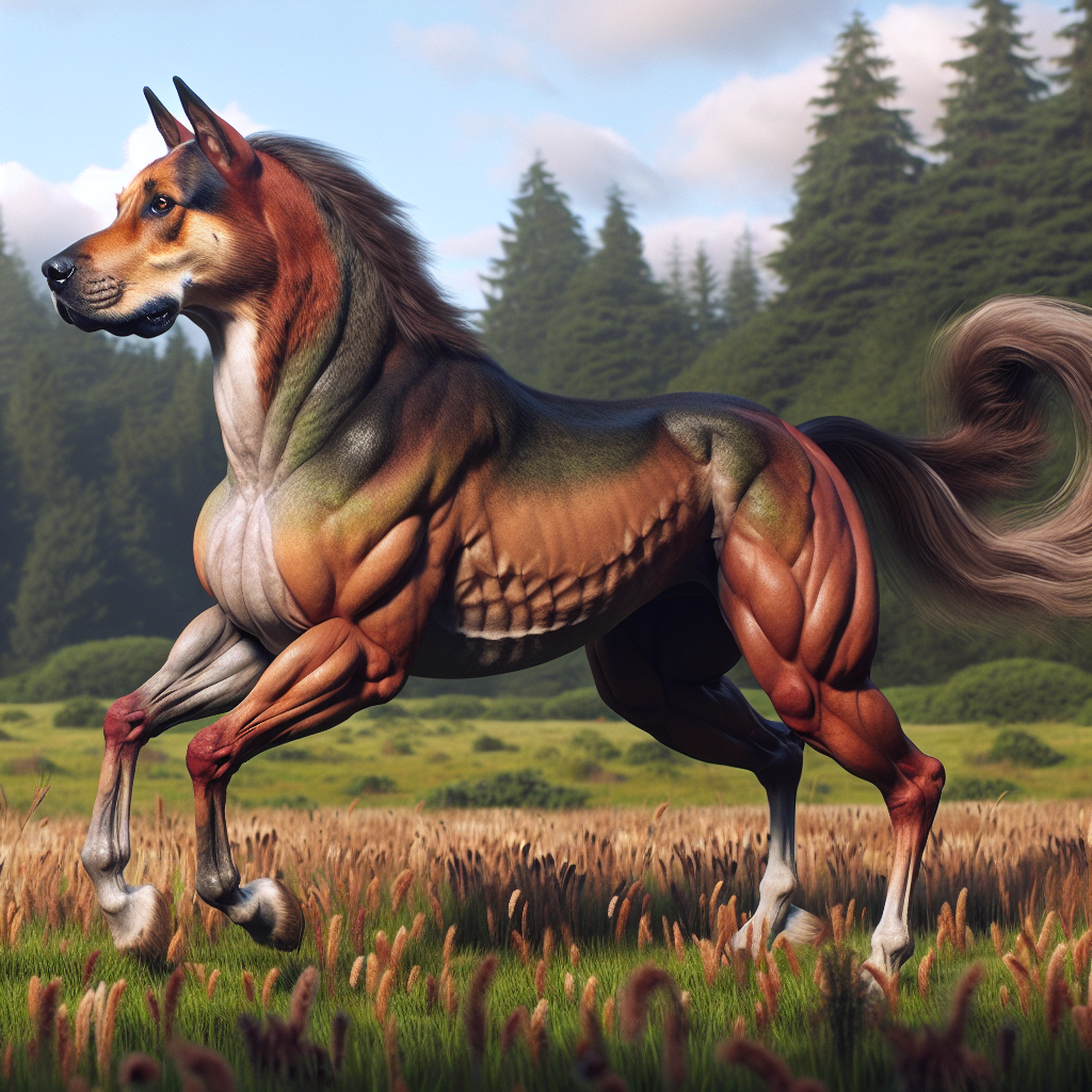 Houndorse, an AI-generated hybrid of Dog and Horse