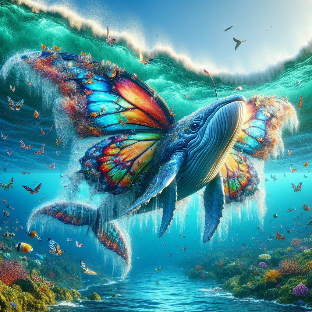 Butterwhale, an AI-generated hybrid of Butterfly and Whale