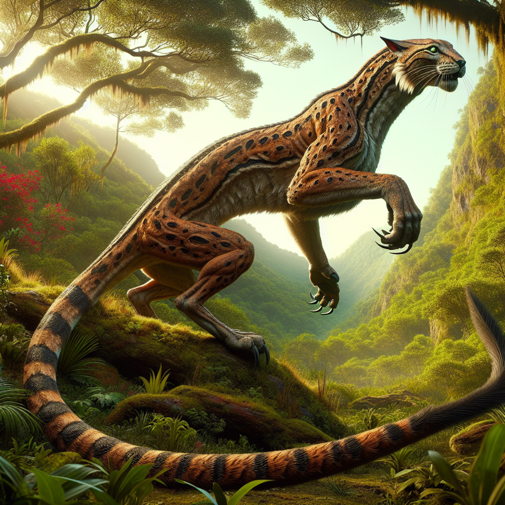 Lynkomodo, an AI-generated hybrid of Lynx and Komodo Dragon
