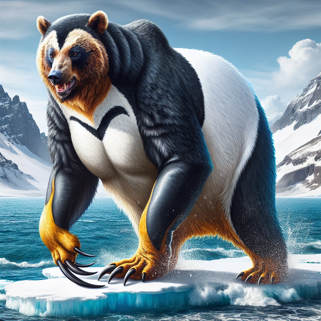 PenguBear, an AI-generated hybrid of Penguin and Bear